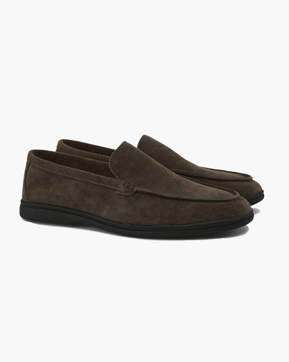 Mocassins en daim à semelle noire