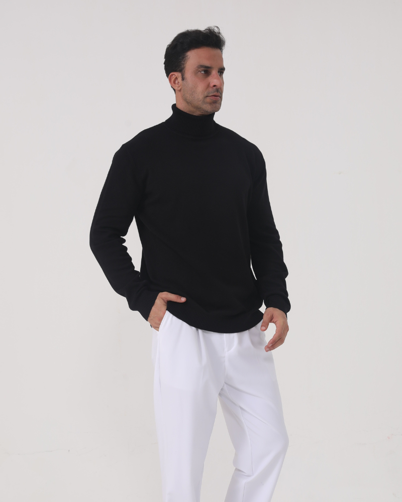 Gstaad – Pull Col Roulé en Laine Mérinos